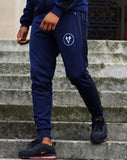 ACZ097 NAVY SHIROI LINE JOGGING BOTTOMS