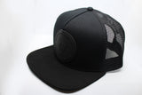 ACZ124 BLACK DEMOLITION SUEDE FLAT PEAK TRUCKER CAP