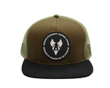 ACZ126 KHAKI GREEN DEMOLITION SUEDE FLAT PEAK TRUCKER CAP