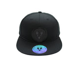 ACZ117 BLACK ON BLACK FLAT PEAK BASEBALL CAP