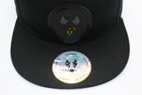ACZ117 BLACK ON BLACK FLAT PEAK BASEBALL CAP