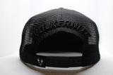ACZ124 BLACK DEMOLITION SUEDE FLAT PEAK TRUCKER CAP