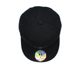 ACZ117 BLACK ON BLACK FLAT PEAK BASEBALL CAP